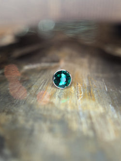 Industrial Strength  - Thread less black or green Swarovski cabochon.